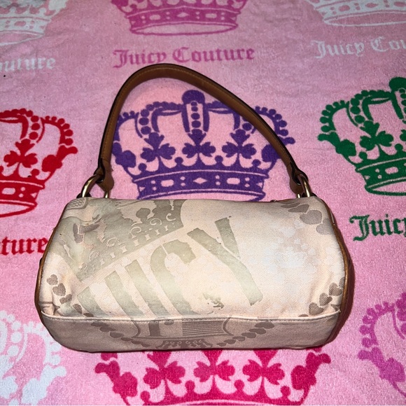 Juicy Couture Handbags - Vintage Cream Juicy Couture Purse Barrel Bag Handbag Y2K
